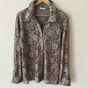 Vintage Floral Mesh Blouse